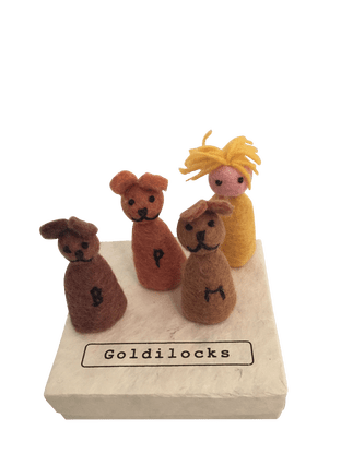 Papoose Wool Felt Toy Finger Puppet Set Goldilocks & The Three Bears Canada