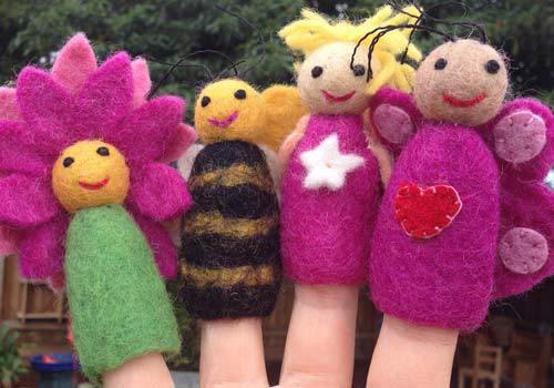 Papoose Felt Toys Garden Creatures Finger Puppet Set Canada