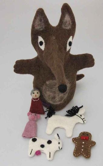 Papoose Wool Felt Toy Hand Puppet Set Gingerbread Man Canada