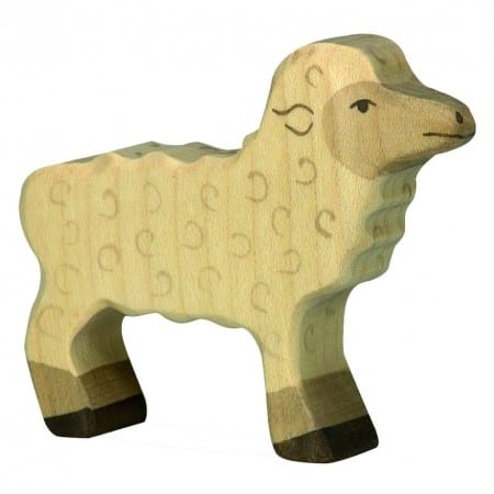 Holztiger Wooden Animal White Lamb Standing Canada