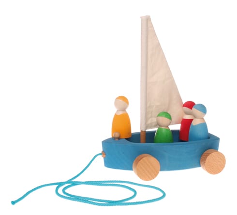 Grimm's Wooden Toy Large Land Yacht with 4 Sailors Canada