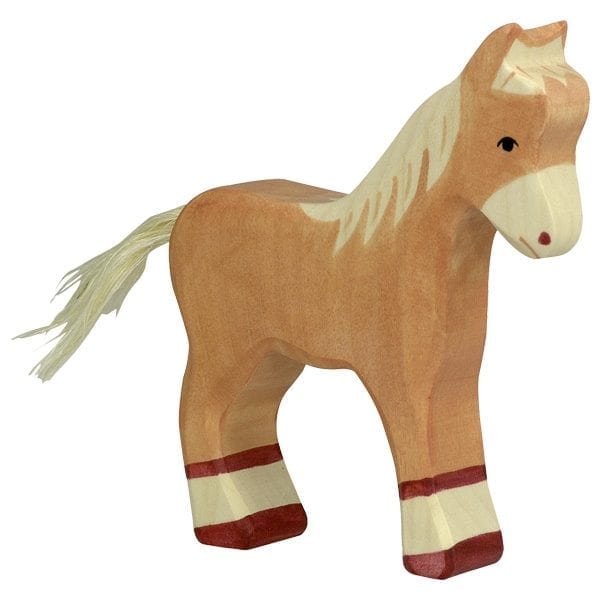 Holztiger Wooden Toy Foal Light Brown Standing