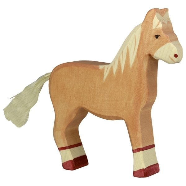 Holztiger Wooden Toy Horse Light Brown Standing