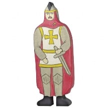 Holztiger Wooden Toy Figure Knight with Red Cloak