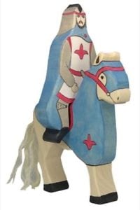 Holztiger Wooden Toy Figure Riding Knight Blue Cloak without horse