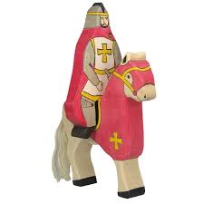 Holztiger Wooden Toy Figure Riding Knight Red Cloak without horse