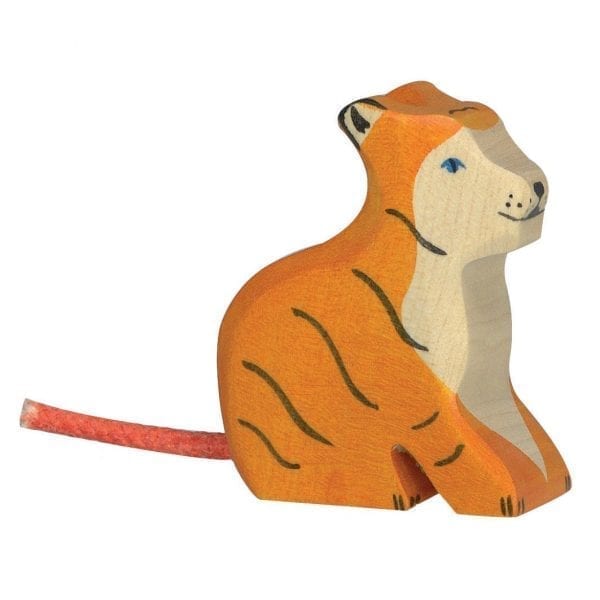 Holztiger Wooden Animal Toy Tiger Cub Sitting 80138