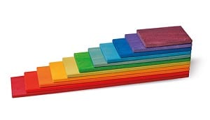Grimm's Wooden Toys Elements Building Boards Rainbow 11 Pieces