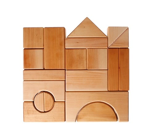 Grimm's Wooden Toy Blocks Giant Natural 19 Pieces