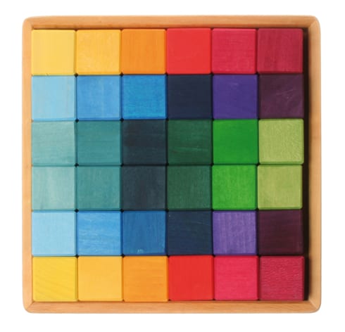 Grimm's Wooden Toy - Building Set - Squares 4 x 4 cm - Lollipop Sky