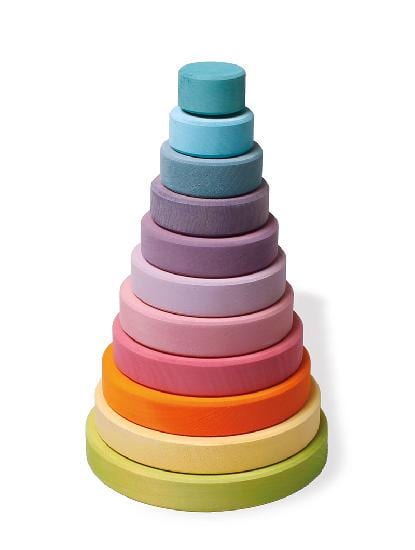 Grimm's Wooden Toy Conical Tower Large Pastel