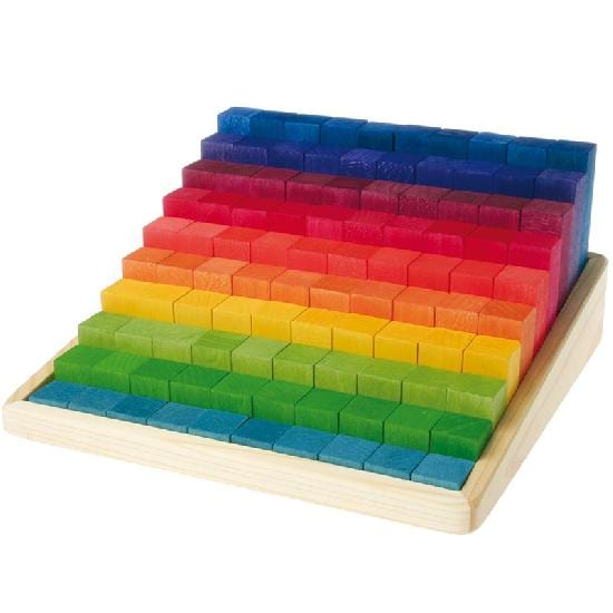 Grimm's Wooden Toy Learning Stepped Counting Blocks 4x4 cm Blocks