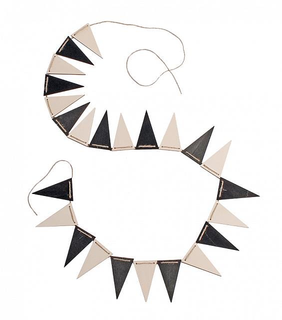 Grimm's Wooden Toy Pennant Banner Monochrome 24 Pieces