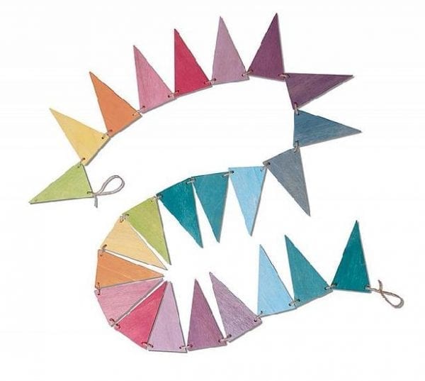 Grimm's Wooden Toy Pennant Banner Pastel 24 Pieces