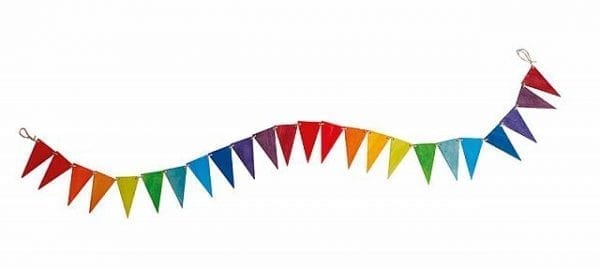Grimm's Wooden Toy Pennant Banner Rainbow 24 Pieces