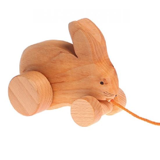 Grimm's Wooden Toy Pull Along Bobbing Rabbit