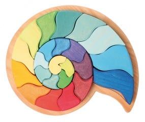 Grimm's Wooden Toy Puzzle Ammonite Snail