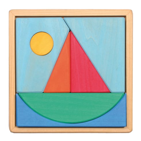 Grimm's Wooden Toy Puzzle Sailing Boat