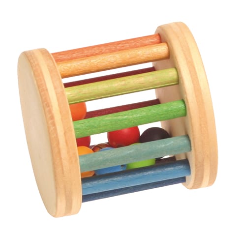 Grimm's Wooden Toy Rolling Wheel with Bells Mini