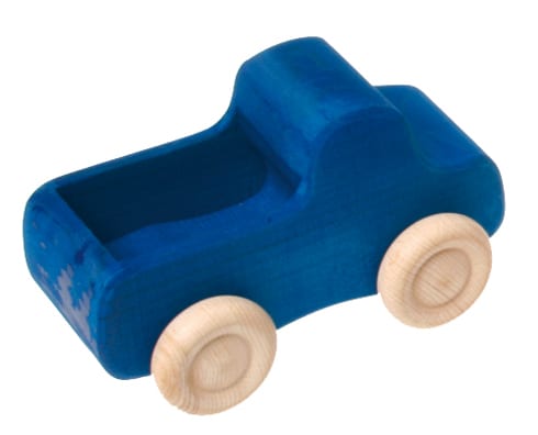 Grimm's Wooden Toy Small Blue Truck
