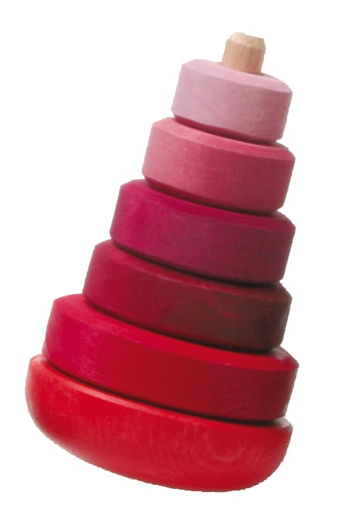 Grimm's Wooden Toy Stacking Tower Wobbly Pink
