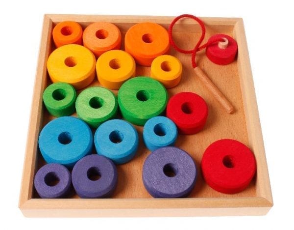 Grimm's Wooden Toy Thread Game in Wooden Frame