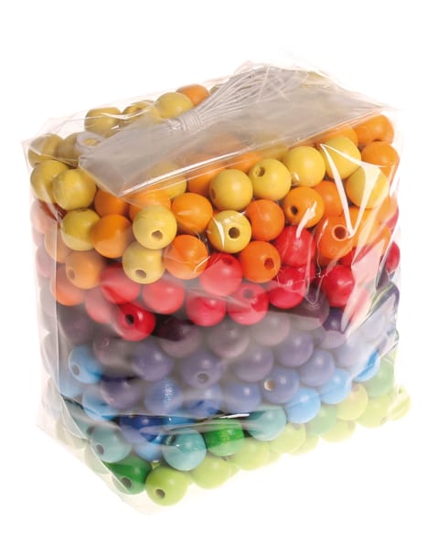 Grimm's Wooden Toy Wooden Beads 480 Pieces 12 mm
