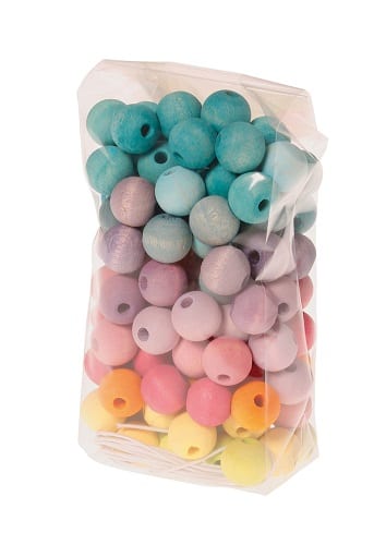 Grimm's Wooden Toy Wooden Beads Pastel 120 Pieces 12mm