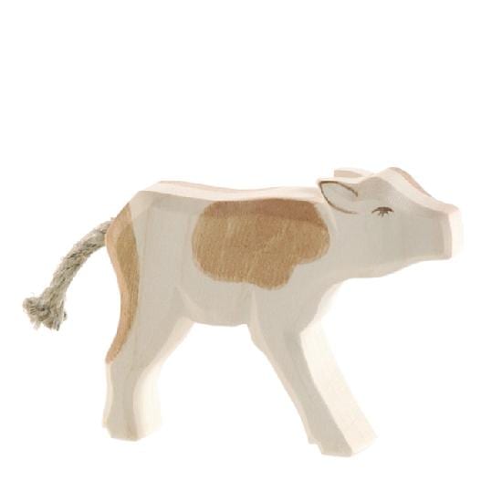 Ostheimer Wooden Toy Cow Calf Brown Drinking