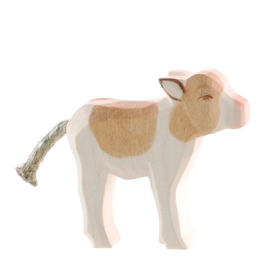 Ostheimer Wooden Toy Cow Calf Brown Standing
