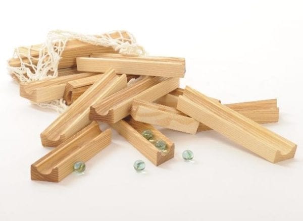 Gluckskafer Wooden Toy Marble Track Basic Set