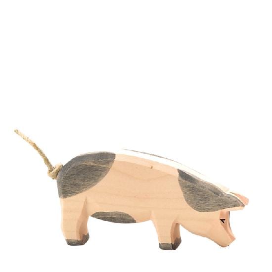Ostheimer Wooden Toy Pig Spotted Pig Head Low