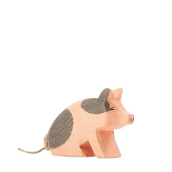 Ostheimer Wooden Toy Pig Spotted Piglet Sitting