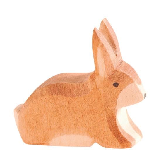 Ostheimer Wooden Toy Rabbit Spotted Brown Sitting