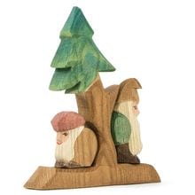 Ostheimer Wooden Toy Figure Dwarves with Fir Tree 3 Pieces
