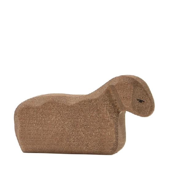 Ostheimer Wooden Toy Sheep Lamb Brown Resting
