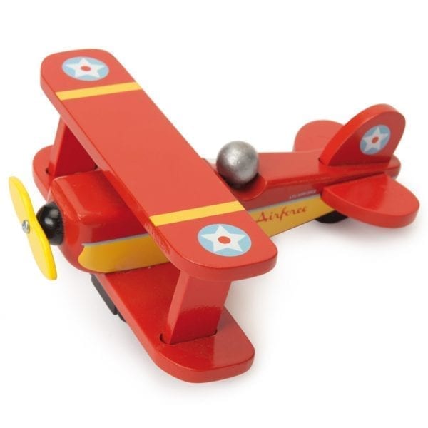 Le Toy Van Wooden Toy Red Sky Flyer Shark Plane