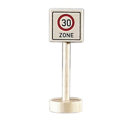 Gluckskafer Wooden Toy Road Sign 30 Speed Limit Zone