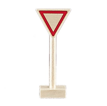 Gluckskafer Wooden Toy Road Sign Yield Sign