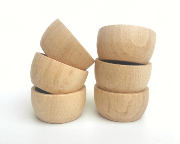 Grapat Wooden Toy Wood Natural Bowls 6 Pieces