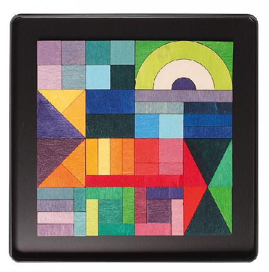 Grimm's Wooden Toy Magnet Puzzle Geometrical