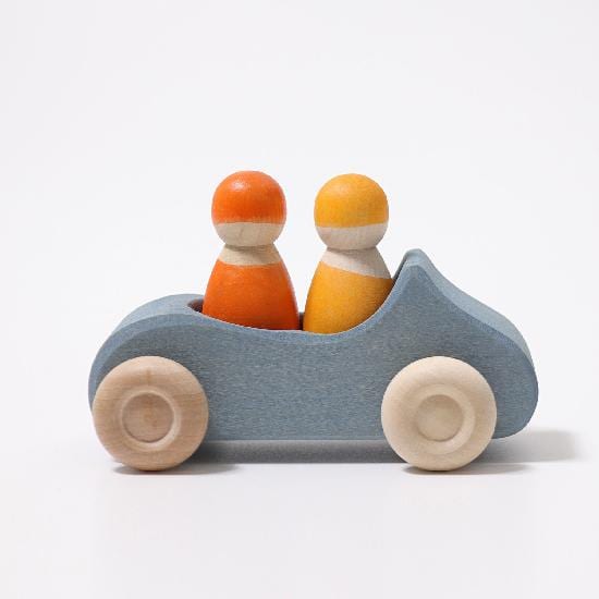 Grimm's Wooden Toy Car Large Blue Convertible