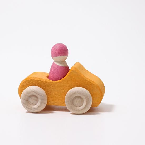 Grimm's Wooden Toy Car Small Yellow Convertible