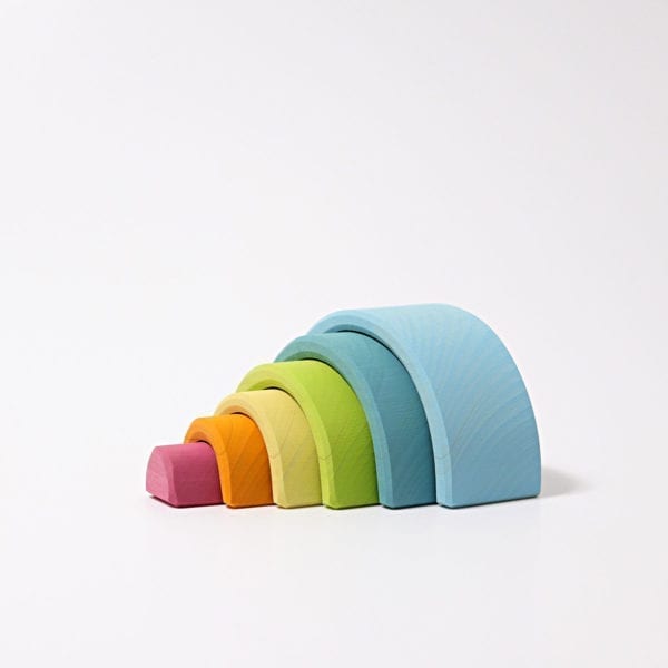 Grimm's Wooden Toy Pastel Rainbow Small 6 Pieces