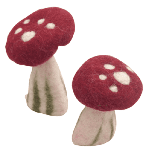 Papoose Felt Toy Landscape Mushroom Set Small 6 Pieces