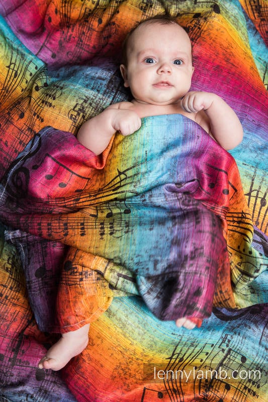 Lenny Lamb Symphony Rainbow Dark Swaddle Wrap Blanket