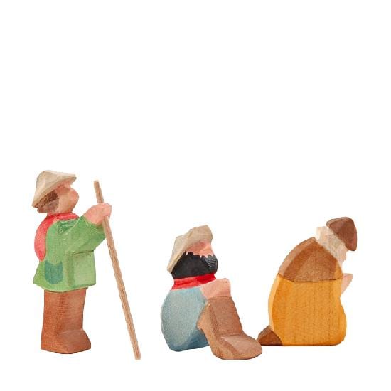 Ostheimer Wooden Toy Nativity Shepherds Set 3 Pieces