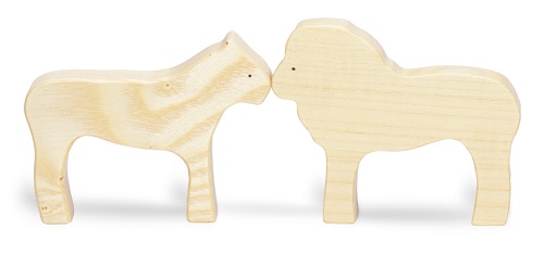 Ocamora Wooden Toy Lions 2 Pieces