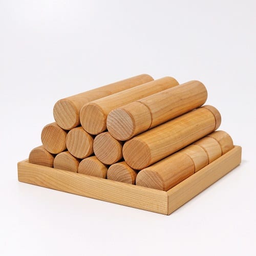 Grimms Wooden Toy Building Rollers Natural Large