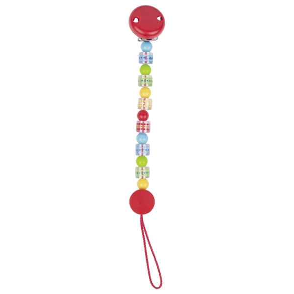 Heimess Wooden Toy Toy & Pacifier Clip Bright Dotted Beads